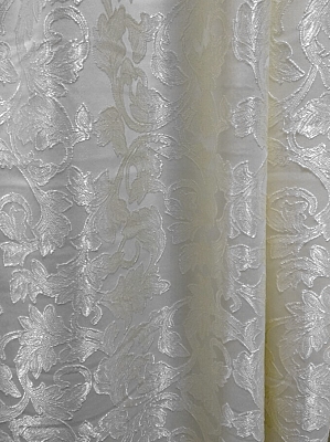 Порт’єрна  тканина рогожка, Туреччина, синтетика, малюнок штрихи бежеві, колір молочний.